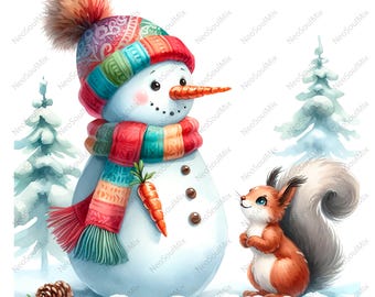 15 クリスマス雪だるまクリップアート | 青い雪だるまファミリー
