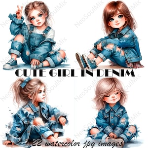 22 Funny Girls Clipart | Quirky Girl | Printable Watercolor clipart | High Quality JPGs | Digital download | Paper craft | junk journals