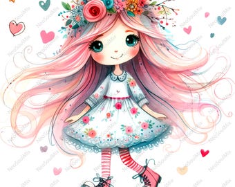 Clipart de 21 chicas extravagantes / Personajes peculiares / JPG de alta calidad / Descarga digital / Manualidades de papel / Diario basura