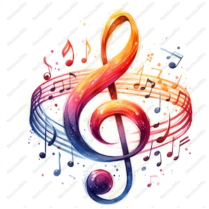19 Music Note Clipart | Minimalist Music Note Clip Art | Printable Watercolor clipart | High Quality JPGs | Paper craft | junk journal