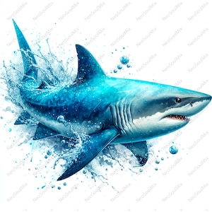 25 Shark Clipart | Graphics Shark | Shark clipart Illustration | Digital Download | Hummingbird design | High Quality JPGs | Junk Journal