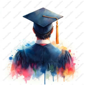 23 Clipart Garçon Diplômé | Designs pour diplômés | Fichiers JPG de haute qualité | Téléchargement instantané | Créations en papier et journaux