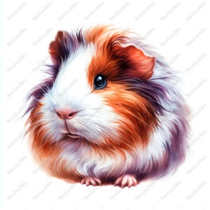 24 Clipart Aquarell Meerschweinchen | Niedliches Meerschweinchen Druckbare Aquarell Clipart | Hochwertige JPGs | Papiermodelle | Junk Journal