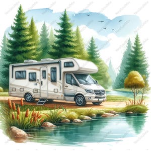 21 imágenes prediseñadas de autocaravanas, camping, bosque, tienda de campaña (JPG de alta calidad), decoración de pared para guardería, paquete de imágenes de exteriores