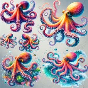 17 Octopus clipart | For Commercial Use | Clipart | Octopus | Printable Watercolor clipart octopus | Octopus image | High Quality PNG