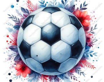 17 imágenes prediseñadas de balón de fútbol / Paquete de imágenes prediseñadas de fútbol / Imágenes prediseñadas de acuarela imprimibles / JPG de alta calidad / Descarga digital / Manualidades de papel