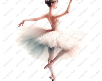 23 Cute Ballerina Clipart | Whimsical Ballerina | Printable Watercolor clipart | High Quality JPGs | Digital download | Paper craft