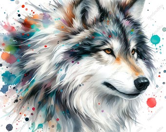 26 Wolf Clipart Bundle | Watercolor Wolf | Polar Wolf Pack | Commercial Use | Instant Digital Download | High Quality JPGs | Junk Journal
