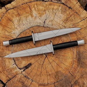 Lot of 2 Handmade hunting Knife, Sykes Fairbairn Daggers Knife with Leather Sheath | Custom Gift for Him or Her