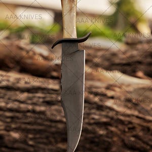 Juan Padillo Bowie Knife, Custom Handmade Knife with Stabilized Bone Handle Perfect Gift for Dad