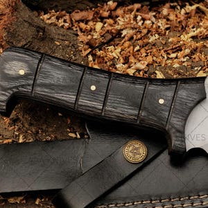 Custom knife gift with leather sheath, ideal for horror fans