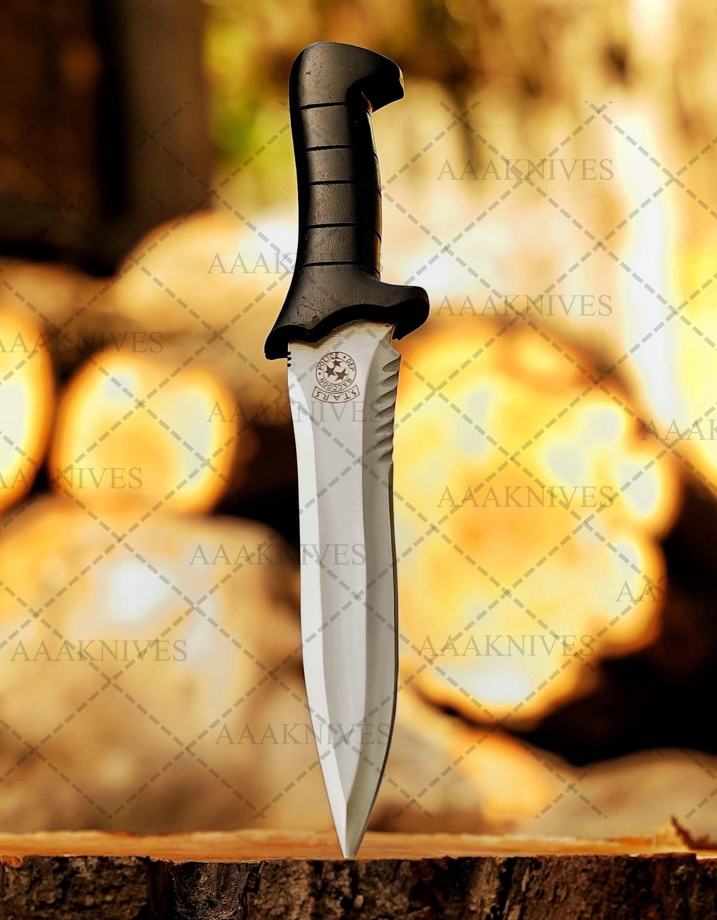 Leon Kennedy RE4 Replica Bowie Knife: Handmade D2 Steel, Full Tang
