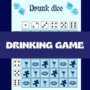 Drinking game - DRUNK DICE - Printable, Instant Download