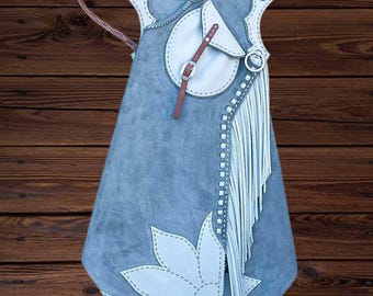 Handmade Suede Leather Horse Riding Chaps | Western Cowboy Chaps | Equestrian Riding Leg Gear | Rodeo Ranch Chaps for Men & Women