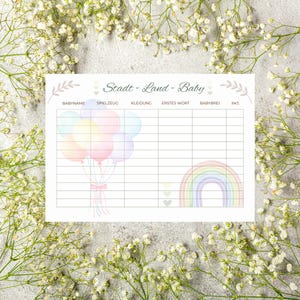 City-Country-River Baby Shower Game | Baby Shower Games Printable | Funny Party Game for Expectant Moms & Guests | PDF Instant Download