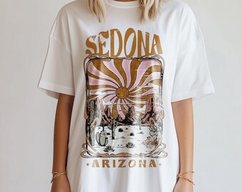 Sedona Arizona T-Shirt: Boho Desert Cactus Graphic Tee