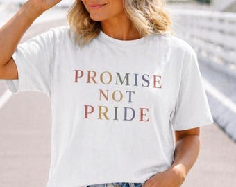 Promise Not Pride Shirt, Genesis 9:13 Tee, Christian Rainbow Shirt, Faith Based Graphic Tee, PRIDE Bible Verse Shirt, Christian Conservative