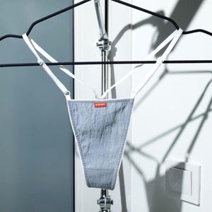 Petite culotte de gamin de bikini personnalisée pour une touche épicée, micro-strings luxueusement doux : sous-vêtements bleus épicés, lingerie en coton, cadeau des Fêtes