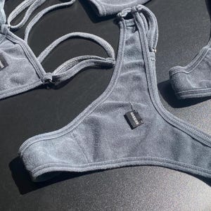 String ficelle double lanière, coton ultra doux délavé à l&#39;huile vintage, sous-vêtements personnalisés sexy, ensemble de lingerie épicé, détendeurs en métal string v