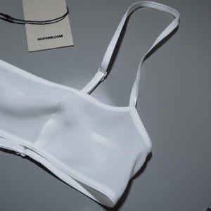 Luxury Silk Bridal Bralette – Sheer 100% Pure Mulberry Silk Triangle Top for Wedding Night Gift, Honeymoon Boudoir Gift, Custom Size Women
