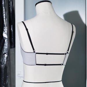 Ultra‑Soft Grey Bralette Washed Cotton, Wireless Bra with Metal Sliders | Comfortable Everyday & Holiday Gift for Her, Lingerie Unique Gift!