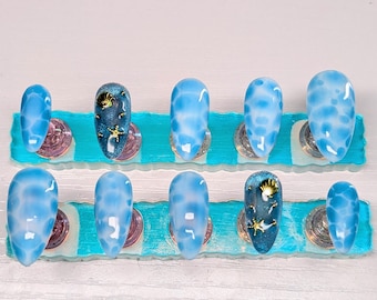 Unghie pressate a tema acqua