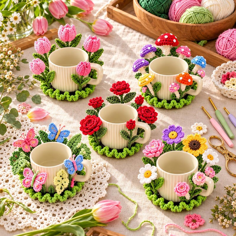 Spring Coaster Crochet - Etsy UK