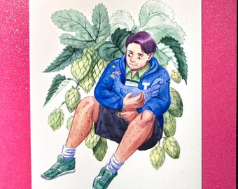Shane with Hops Stardew Valley Print