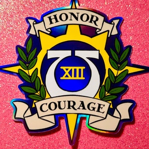 Holografische sticker HONOR AND COURAGE