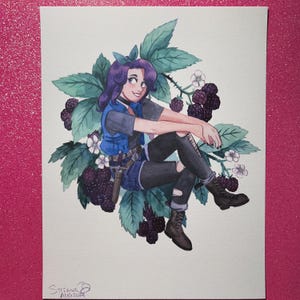 Abigail with Blackberries Stardew Valley Print