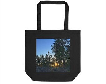 Umweltfreundliche Tragetasche - Mehrere Farben - Hängematte in den Kiefern bei Sonnenuntergang Waldlandschaftsfotografie