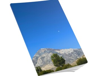 Soft Cover Lined Journal - 100 or 200 pages - Snowy Mountain Range On A Clear Day