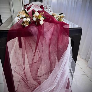 Wedding table decor-Elegant Tulle Wedding Table Runner – Perfect for Weddings
