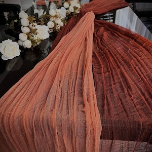 Wedding Cheesecloth Table Runner Color Choise Boho Table Centerpiece Decor Gauze Cotton Beach Wedding Bridal Shower Partys Terracotta