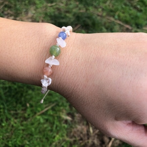 Handmade macrame bracelet with natural Tourmaline gemstone | made to order, boho, hippie, handmade jewelry