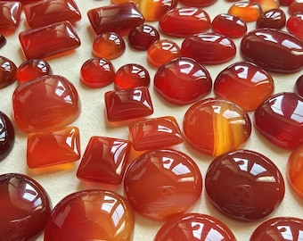Natuurlijke carneool cabochons – gekalibreerde platte achterkant en dubbelzijdig – ovaal rond druppelvormig vierkant rechthoek