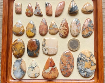 Maligano Jasper Cabochons –  Medium to Large Flatback Stones – Square Oval Teardrop Triangle Freeform