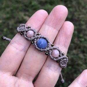Handmade macrame bracelet | Natural tourmaline jade gemstone | gift for birthday,  Valentine's day, mother's day or everyday