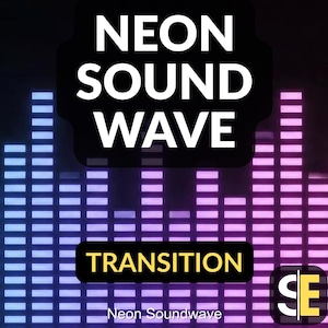 May include: A digital graphic with the words "NEON SOUND WAVE" in white, set against a black background. Below, the word "TRANSITION" is displayed. The image features a sound wave visual with blue and purple neon colors.