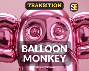 Balloon Monkey Stream Transition: Pink Metallic VFX (WebM Download)