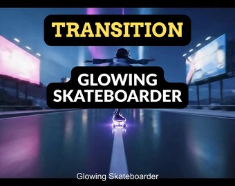 Glowing Skateboarder Stinger Transition | Futuristic City VFX Optimized for Streaming
