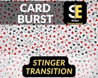 Card Burst Stinger Transition | Poker & Casino VFX Optimized for Streaming