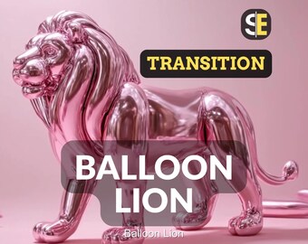 Balloon Lion Stream Transition: Pink Metallic Animal VFX (WebM Download)