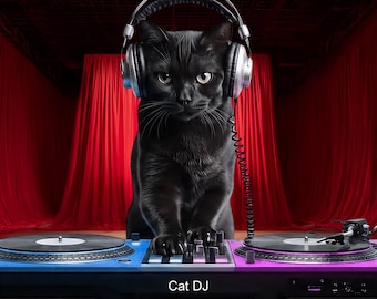 Cat DJ Stream Transition | Music VFX (Instant Digital Download)