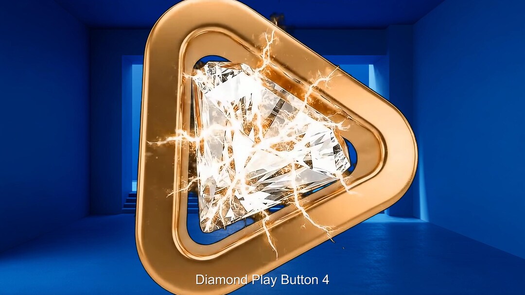 Diamond Play Button Stinger Transition | Shattering Gem Animation ...