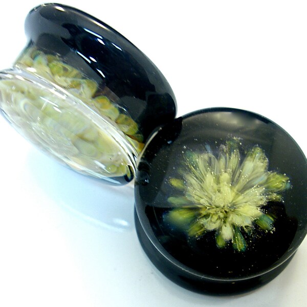 000g,7/16",1/2,14mm,5/8",3/4" or 20mm FIREWORKS Ear Plugs Gauges for Stretched Ears 100% Hard Glass