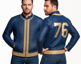Fallout 76 Leather Jacket: Vault 33 Cosplay Costume Men and women jacket