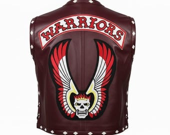 The Warriors Movie Real Leather Vest Brown Leather Jacket for Men Gift,Cafe Racer Leather Biker vest