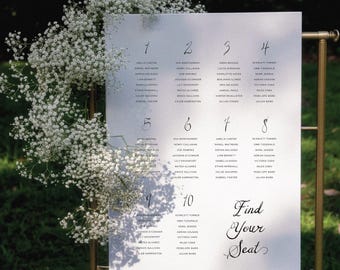 Editable Wedding Seating Chart Template: Canva Sign (Digital Download)