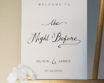 Rehearsal Dinner Welcome Sign Template: Elegant Script Editable (Digital Download)